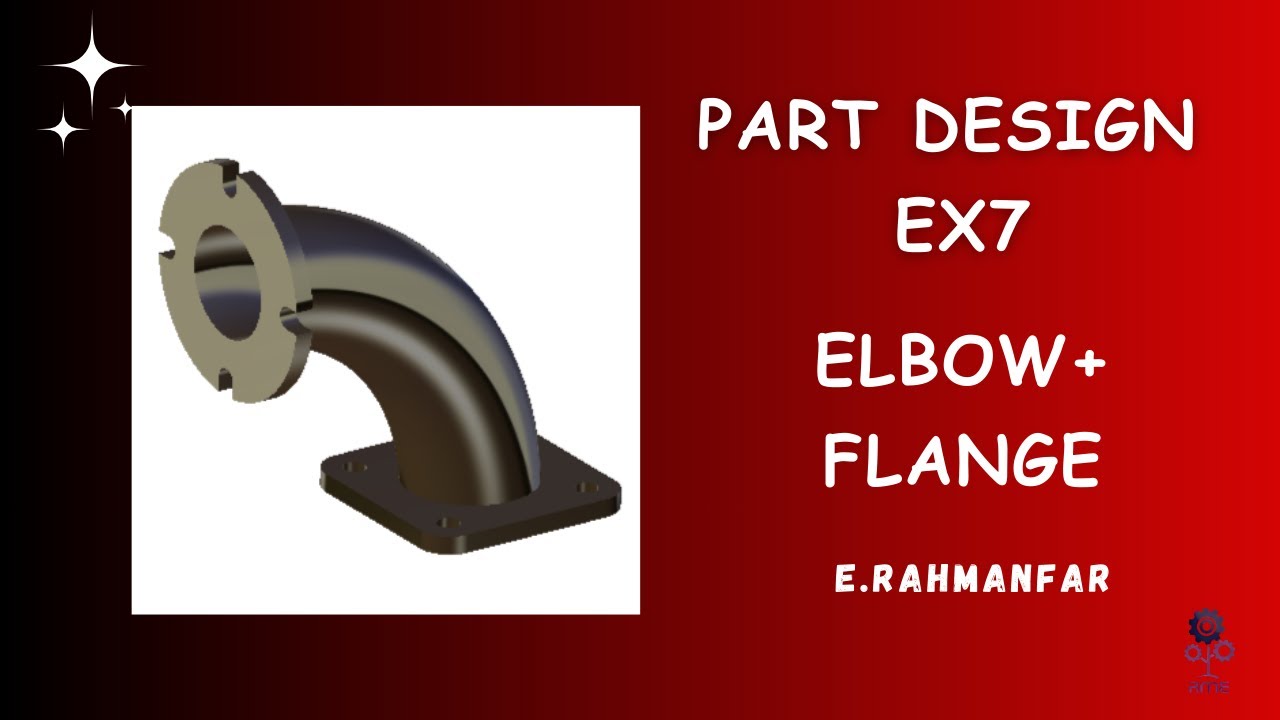 Catia part design practice7 | Model7 : rib, slot, circular pattern (90 degree Elbow pipe)