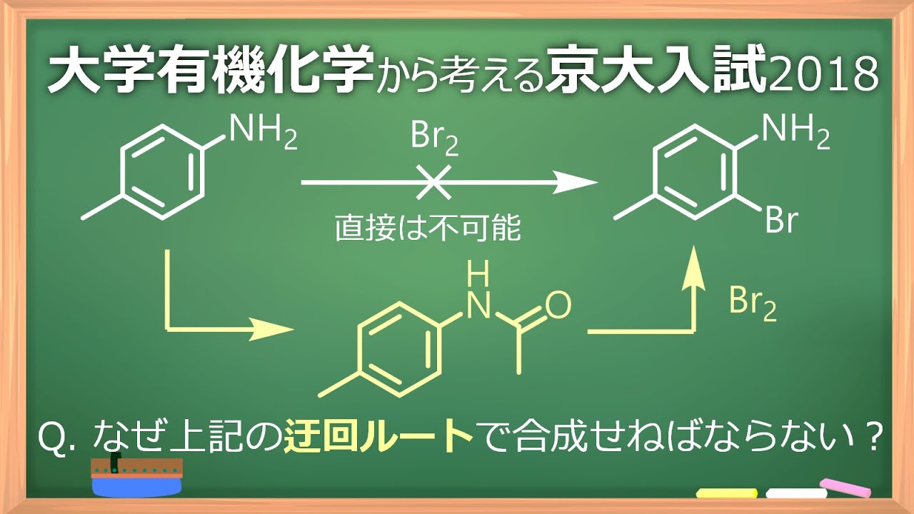 【高校生に解けるか??】研究者による京大入試解説(2018)：芳香族求電子置換反応