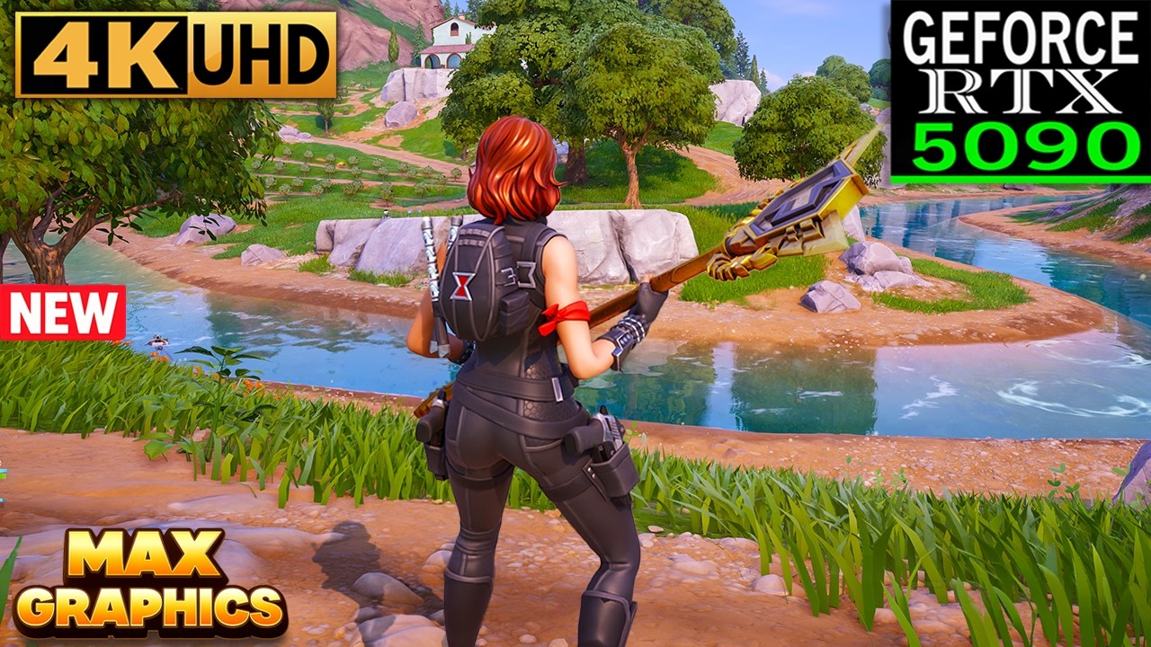 Fortnite Black Widow Skin Gameplay | RTX 5090 ( 4K Max Settings + RTX ON )