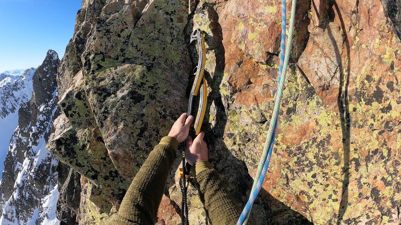 Climbing rock with ice axes: Index de la Gli&egrave;re SE ridge