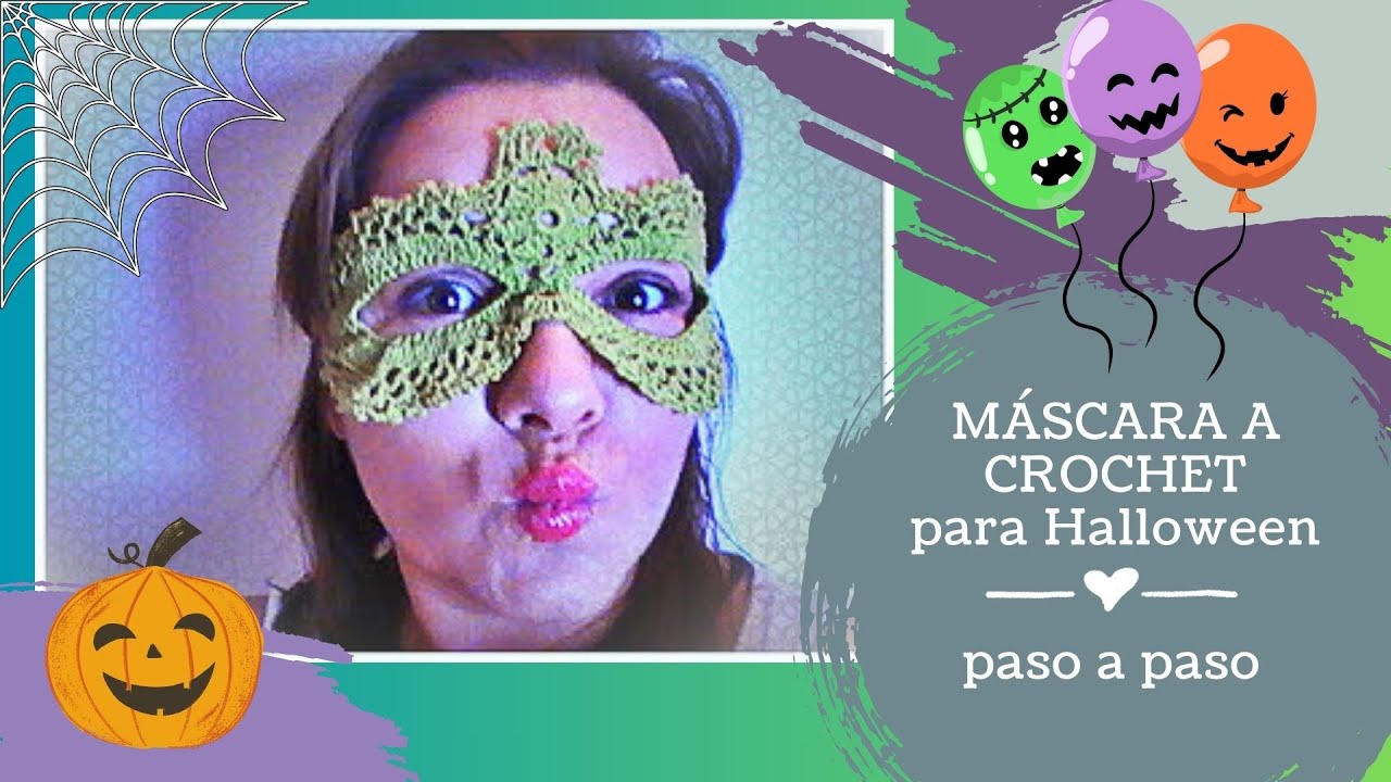 Deslumbra en 🎃​ HALLOWEEN con esta máscara de CROCHET🎃​🧶​  única y aterradora (ZURDO)