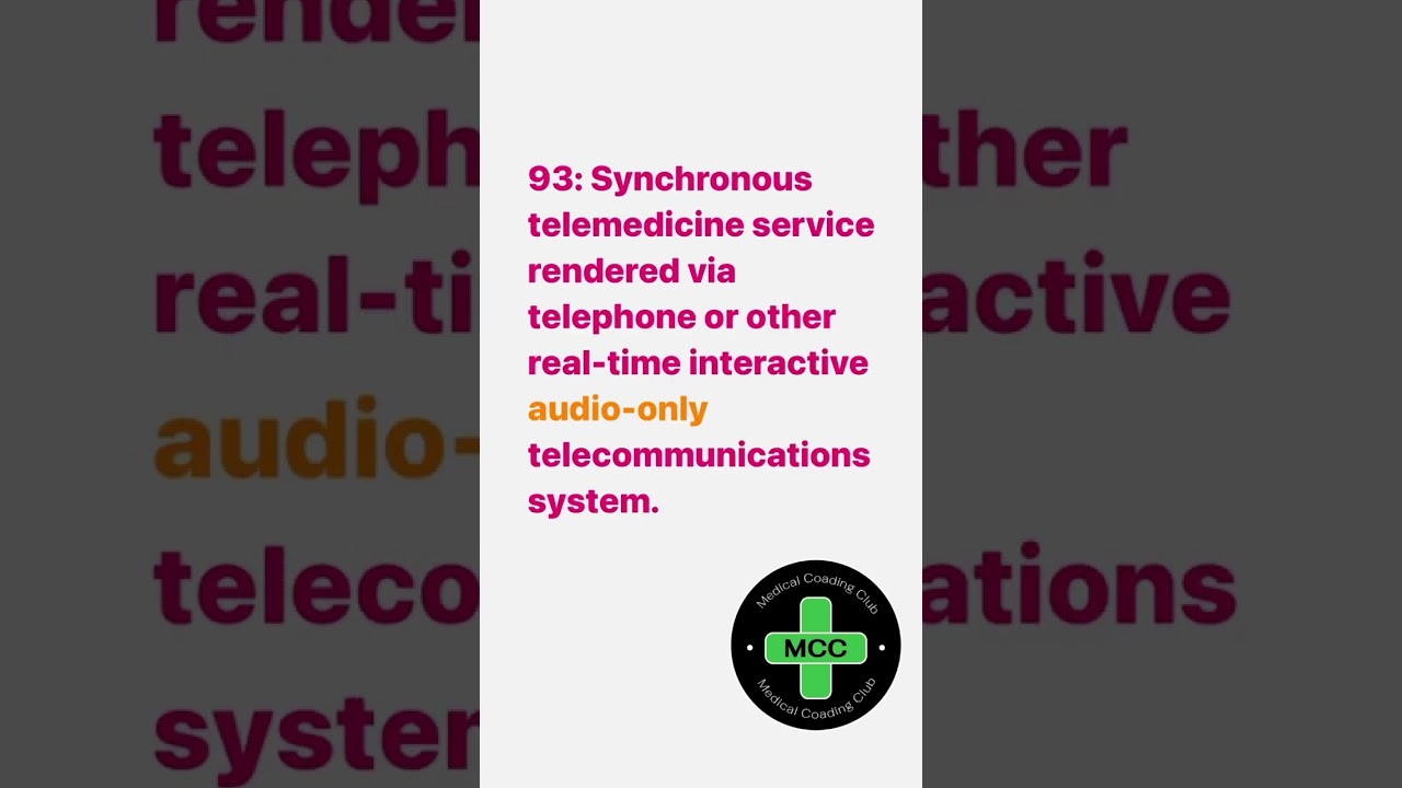 Common Telemedicine modifiers #telemedicine #95,93,GT Modifiers #telehealth