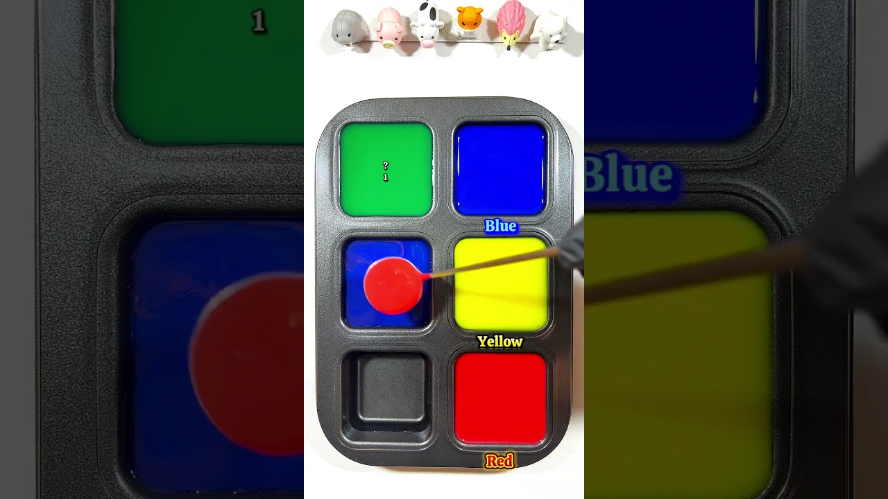 Color Guessing Challenge by Mixing 3 Primary Colors 🟦+🟨+🟥 in 50/50 Percentage#colormixing #asrm