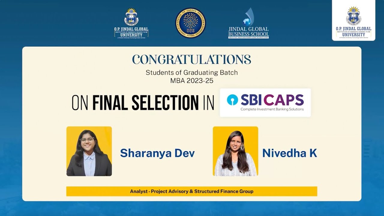 My JGBS Story: Placement Stories of Nivedha & Sharanya (MBA Class of 2023–25)