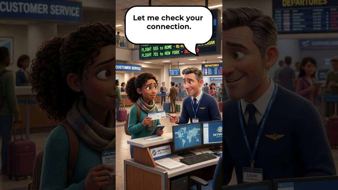 Flight Rerouted Due to Airspace Closure #learnenglish #airportenglish