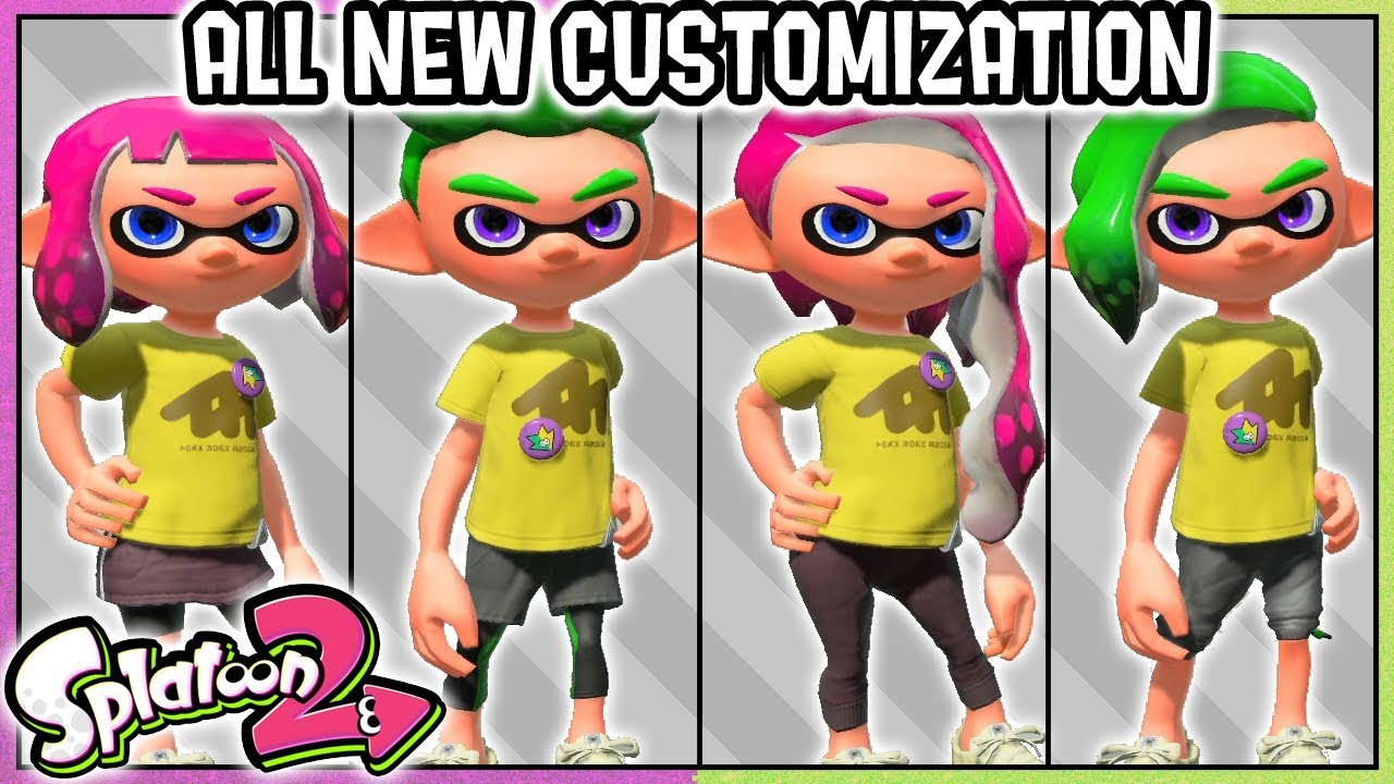 ALL NEW HAIRSTYLES/LEGWEAR OPTIONS INKLING BOY/INKLING GIRL! Splatoon 2 Nintendo - DarkLightBros