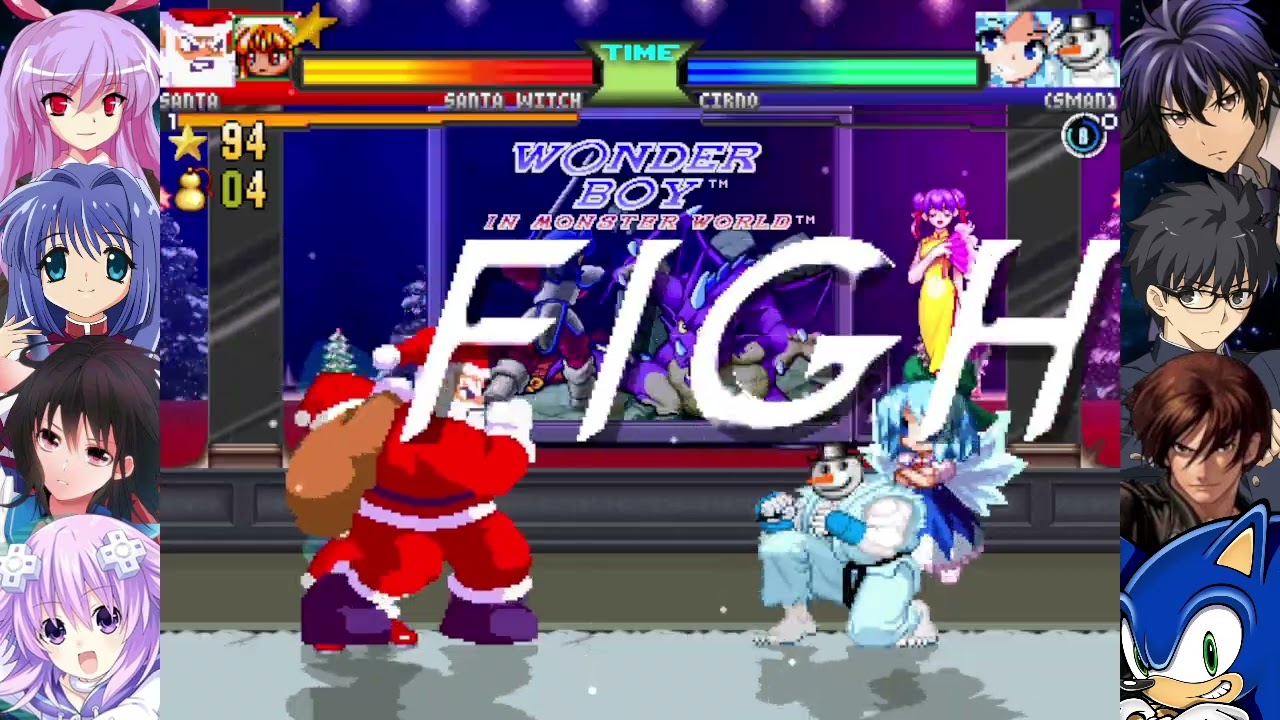 OGH MUGEN Special - Christmas 2v2 Simul Battle- Santa Claus and Santa Witch Vs Snowman and Cirno