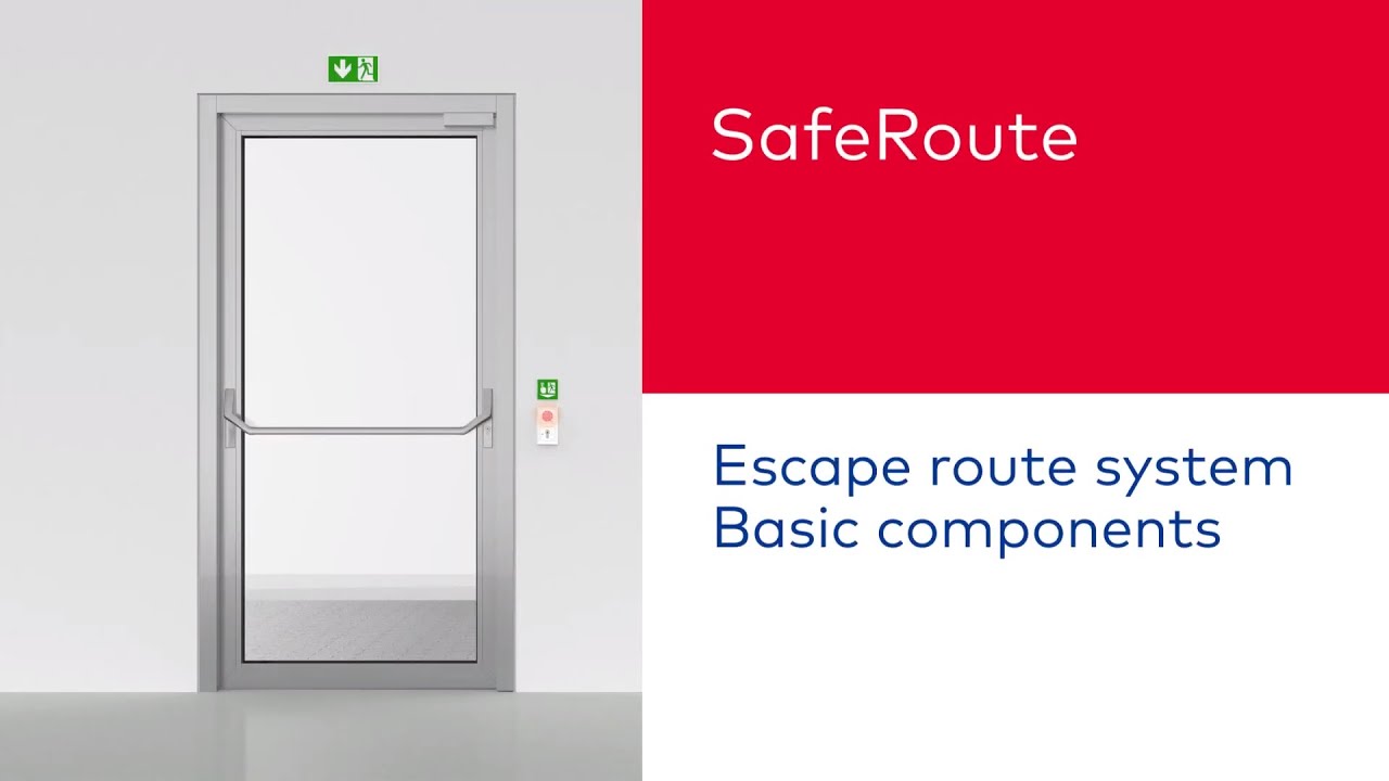 A simple escape route system. dormakaba SafeRoute: emergency button, key switch & door locking