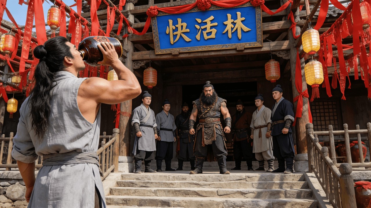 醉酒男子竟是功夫高手，使出醉拳暴打惡霸！ #功夫 #kungfu