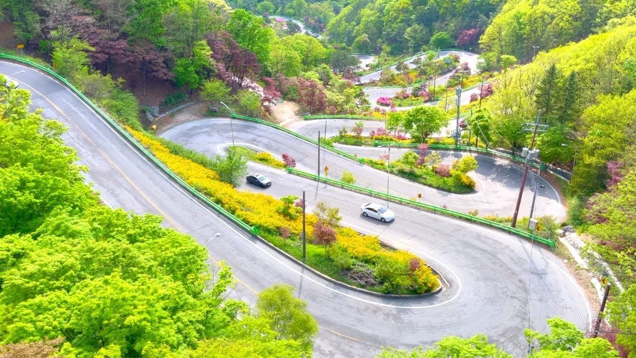 [4k] Sky and Skybike  말티재 솔향공원 스카이바이크(무편집) 서원리 소나무 보은 sky bike ride Slow walking Korea