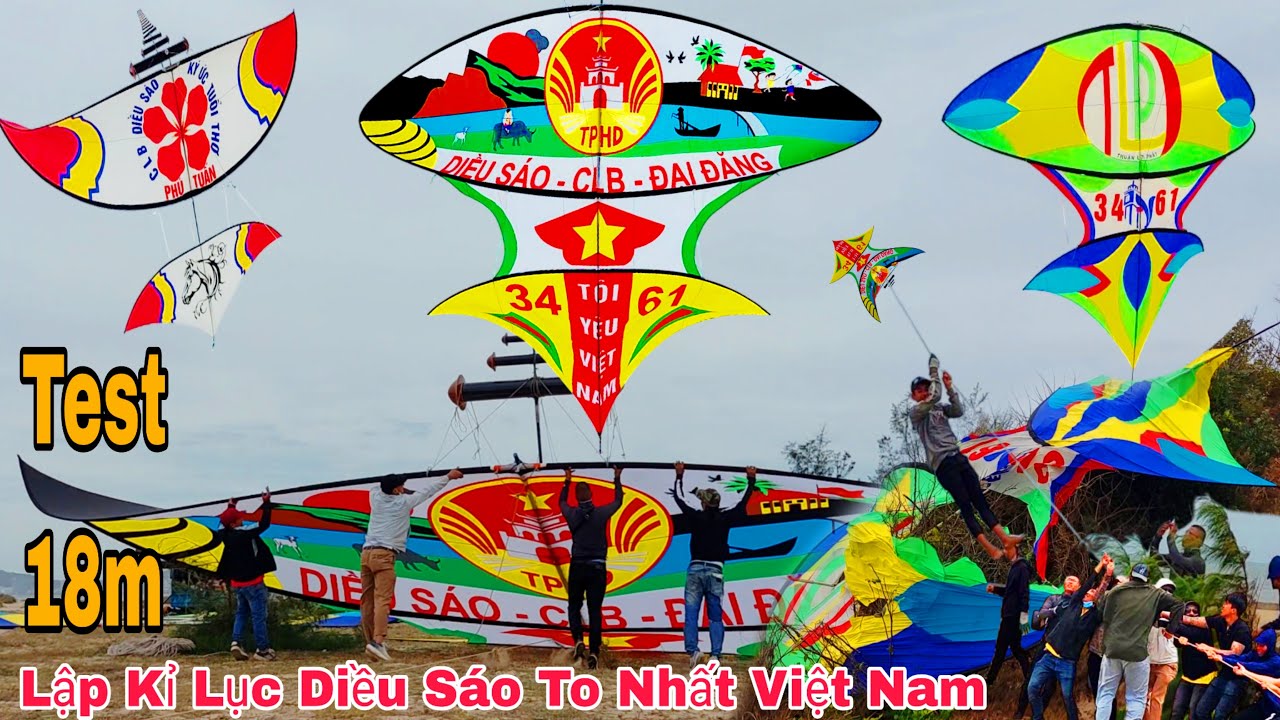 Tiến BVT | Test Quả Diều Sáo Khổng Lồ 18m Lập Kỉ Lục To Nhất Việt Nam Đại Chiến Gió Biển Kịch Tính