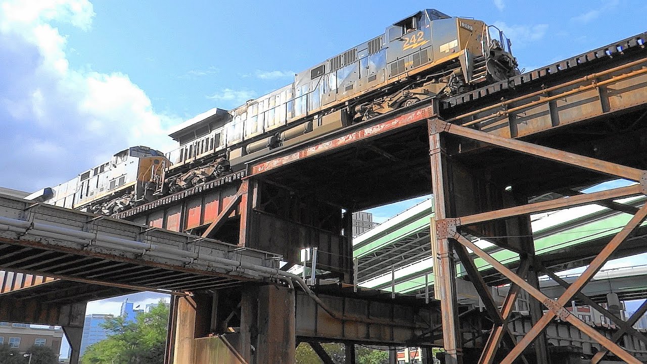 CSX Coal Train Traverses the Top Level of the Richmond Triple Bridge
