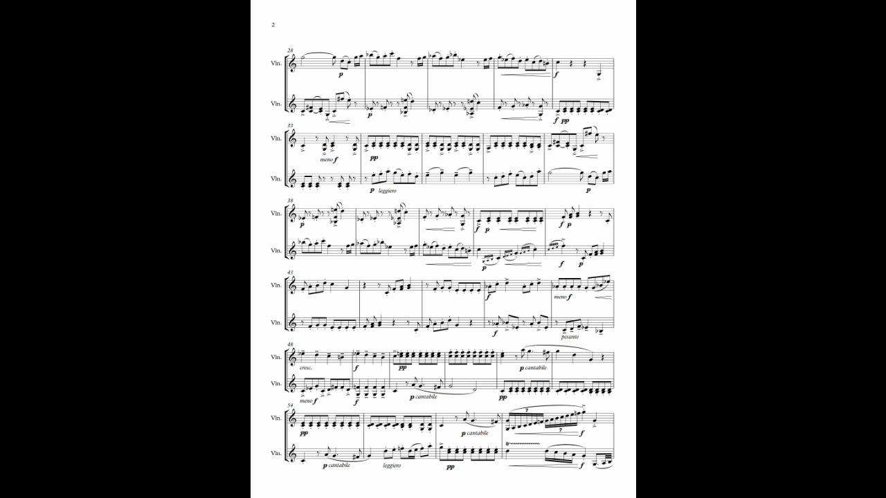 Beauty and the Beast - Little Town, arr. two violins