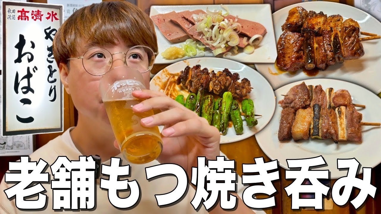 【新小岩】1958年創業の老舗もつ焼き屋で絶品串を堪能！【やきとり おばこ】