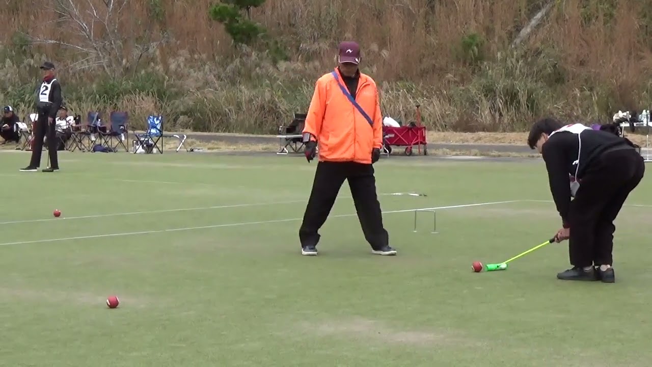 第1回東広島カップ杯ゲートボール大会3試合目