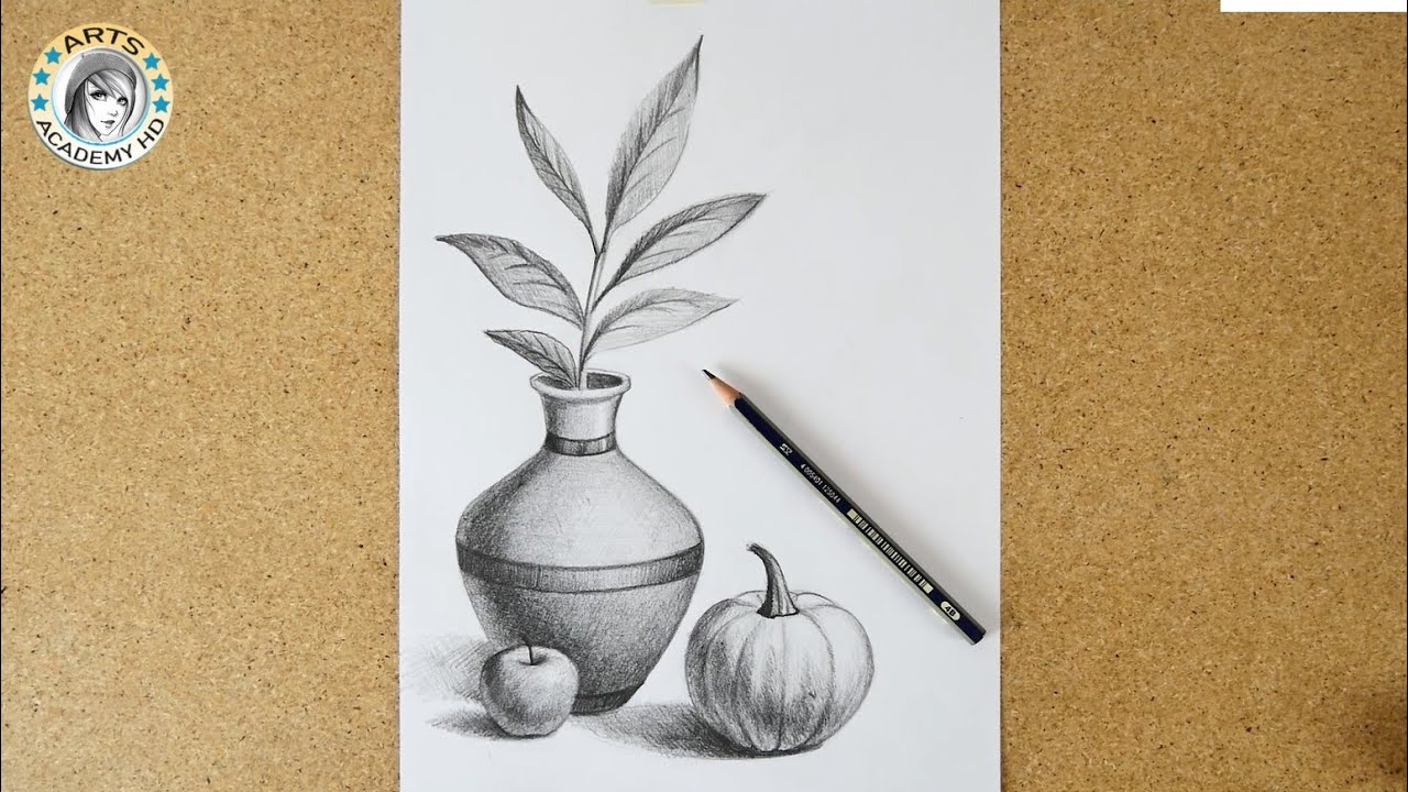 how to draw | Still life drawing for beginners | draw | رسم | رسم سهل | قلم رصاص | رسم طبيعة صامتة