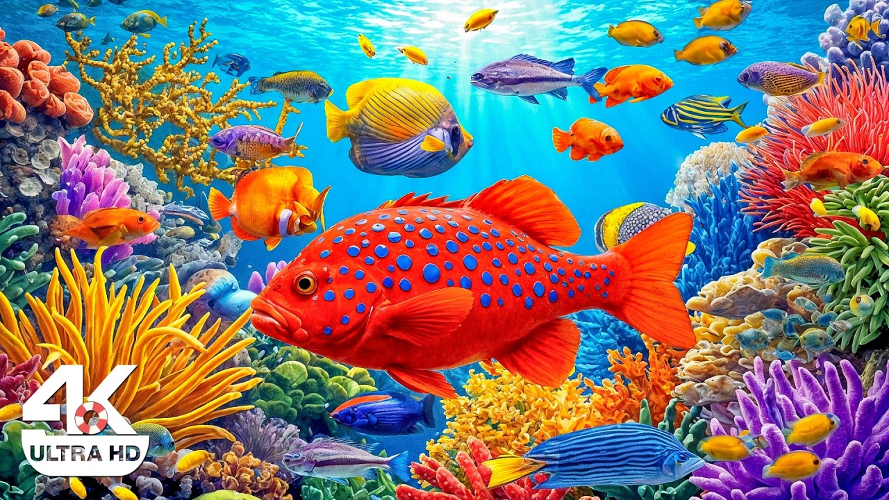 Explore a Beautiful 4K ULTRA HD Aquarium with Colorful Coral Reefs and Tropical Fish