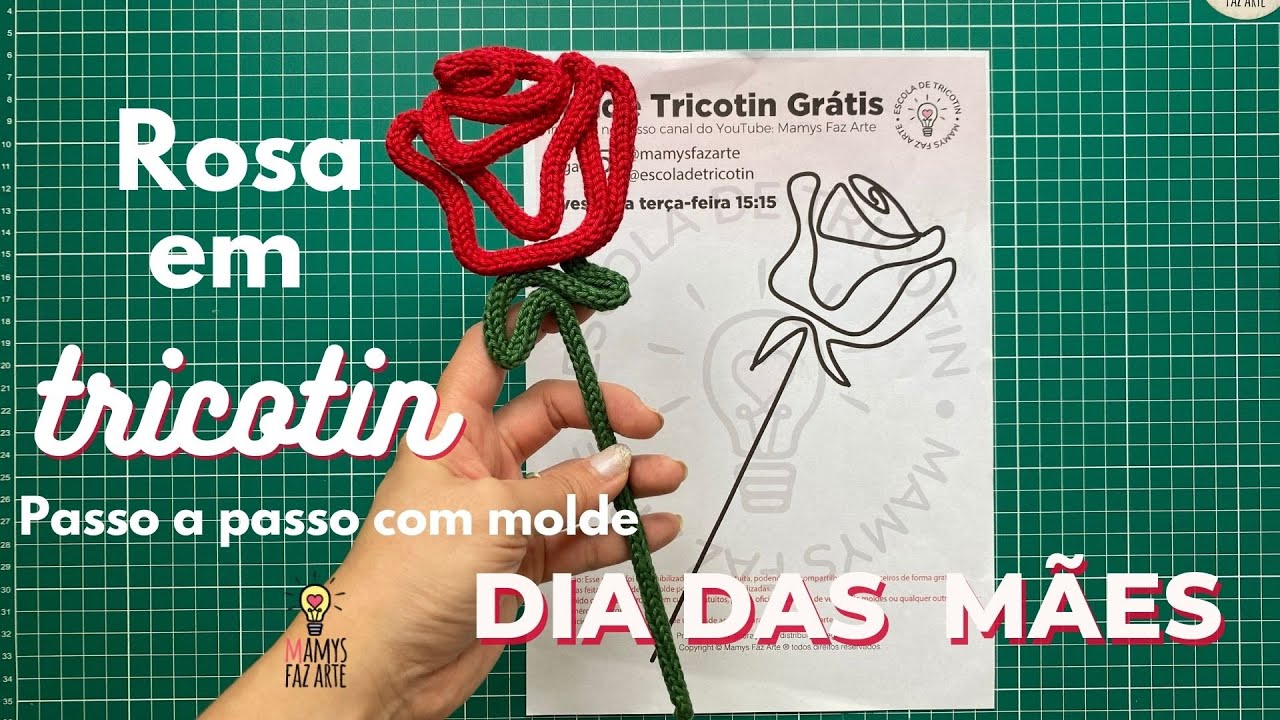 ROSA EM TRICOTIN PASSO A PASSO DIA DAS MÃES | Faça para o Dia das Mães para fazer aquela renda!