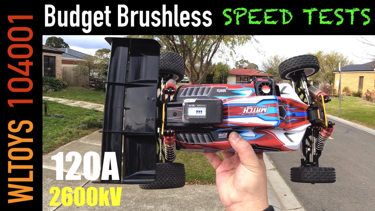 WLtoys 104001 Brushless Overview 2600kV 120A and speed runs 3s 4s