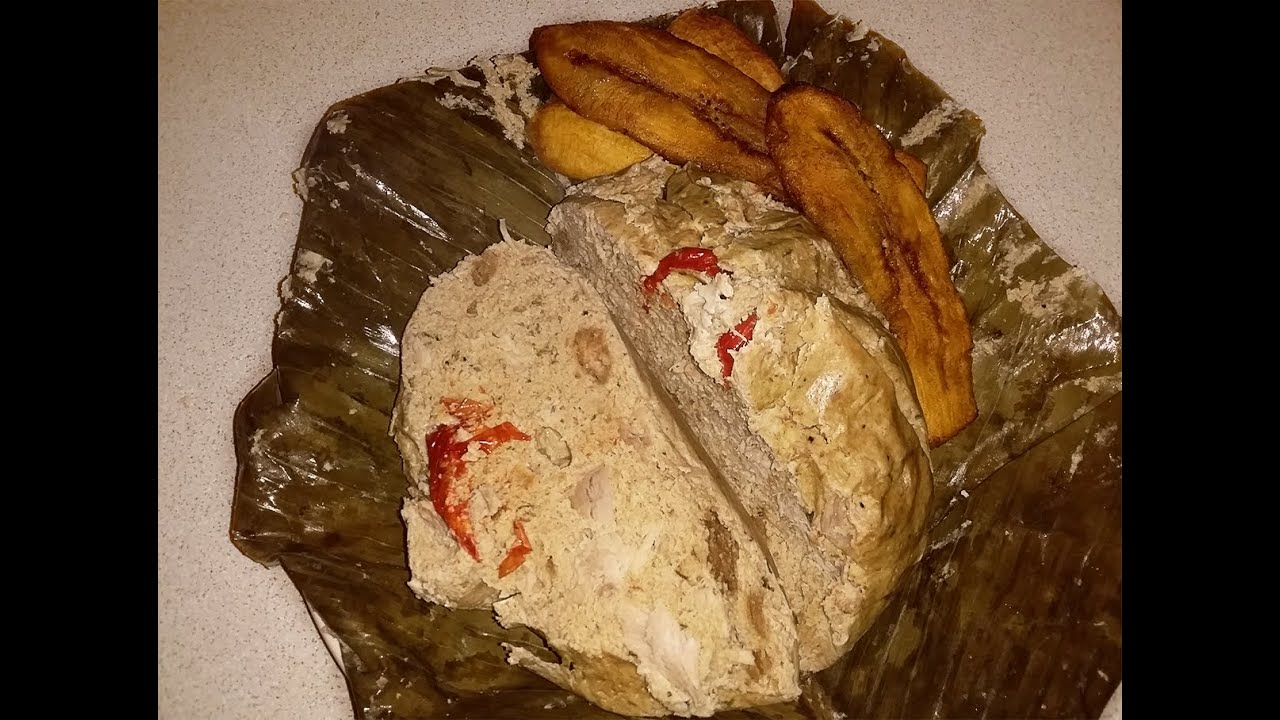 liboke ya mbika et cuisse de poulet et petits crévettes