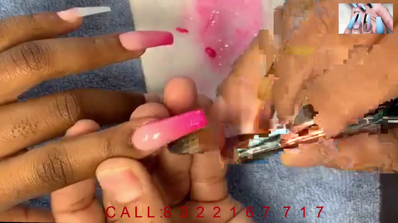 NAILS TINH YEU | ĐẮP BỘT MARBLE VÀ OMBRE - LONG COFFIN SHAPE | NEW NAIL ART 2020 |983