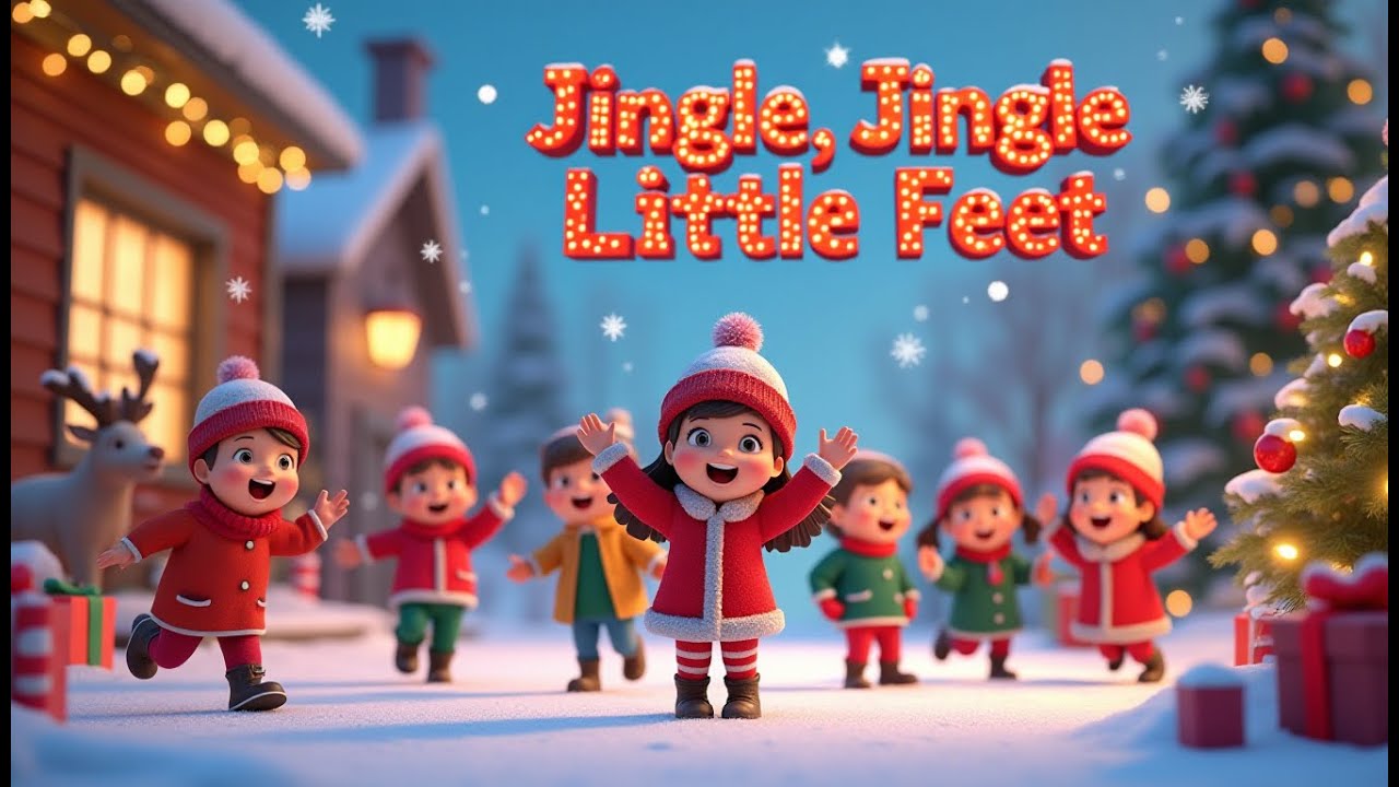 Jingle Jingle Little Feet 🎄 | Christmas Dance Song for Kids | Fun Holiday Rhyme