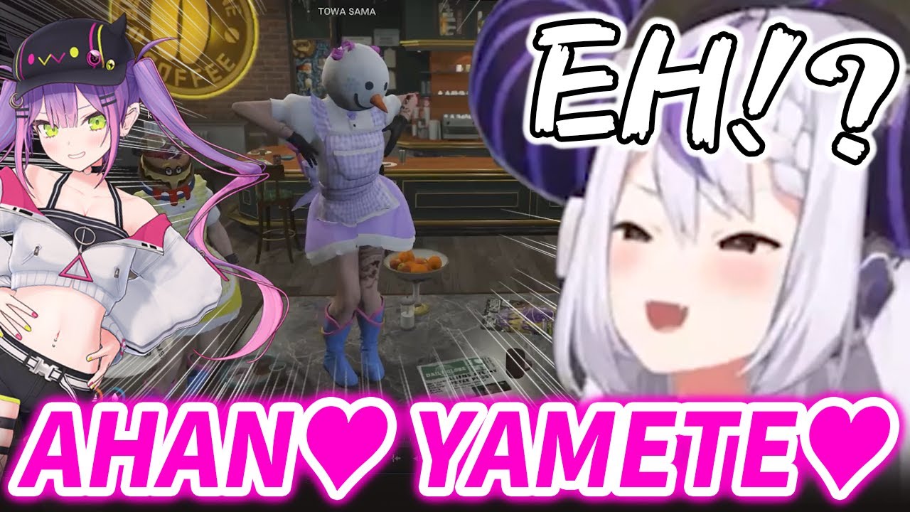 Laplus is left speechless by Towa's excellent service as a cafe waitress【VCR GTA】【Hololive/Eng sub】