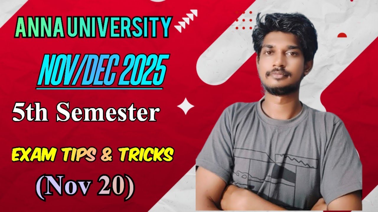 Anna University 5th Semester (Nov 20) Exam Tips & Tricks💪💯 #annauniversity #semester #5thsemester#au