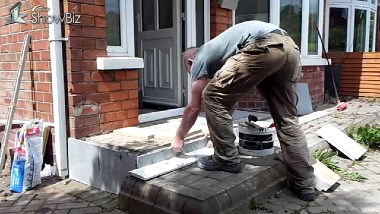 How to /DIY Patio tiling job / Front porch flagged/Tiled project