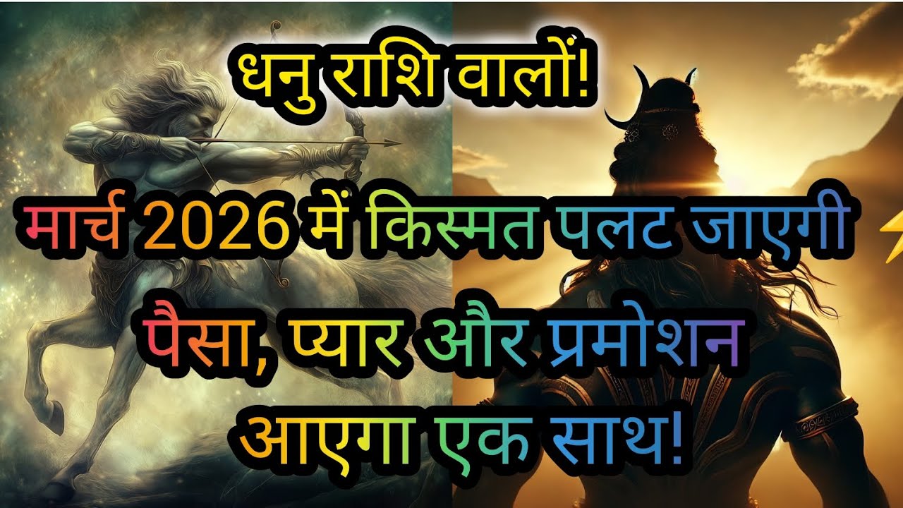 धनु राशि वालों! मार्च 2026 में किस्मत पलट जाएगी ⚡ पैसा, प्यार और प्रमोशन आएगा एक साथ!#dhanurashi 