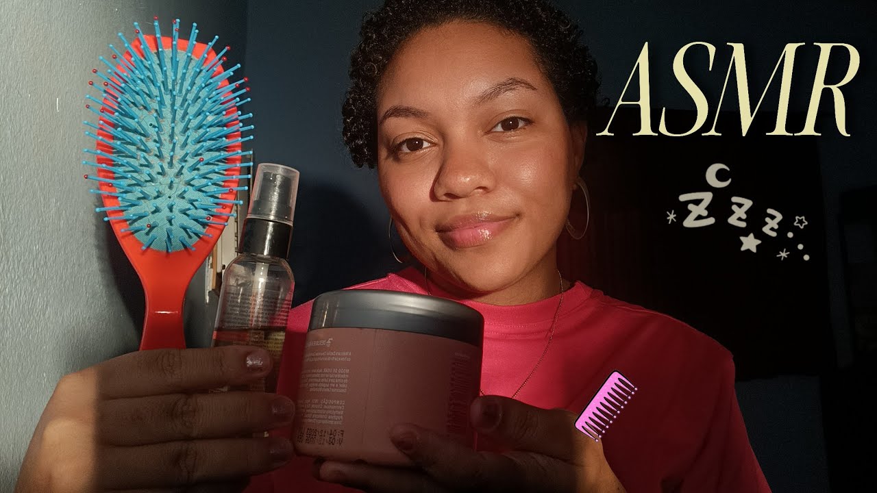 ASMR PENTEANDO SEU CABELO CACHEADO 🩷💆‍♀️