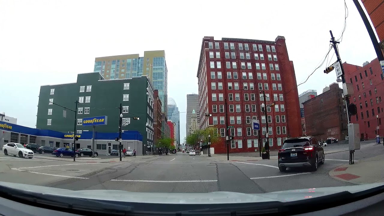 Cincinnati streets - Driving West End, OTR, Downtown, April 24, 2021