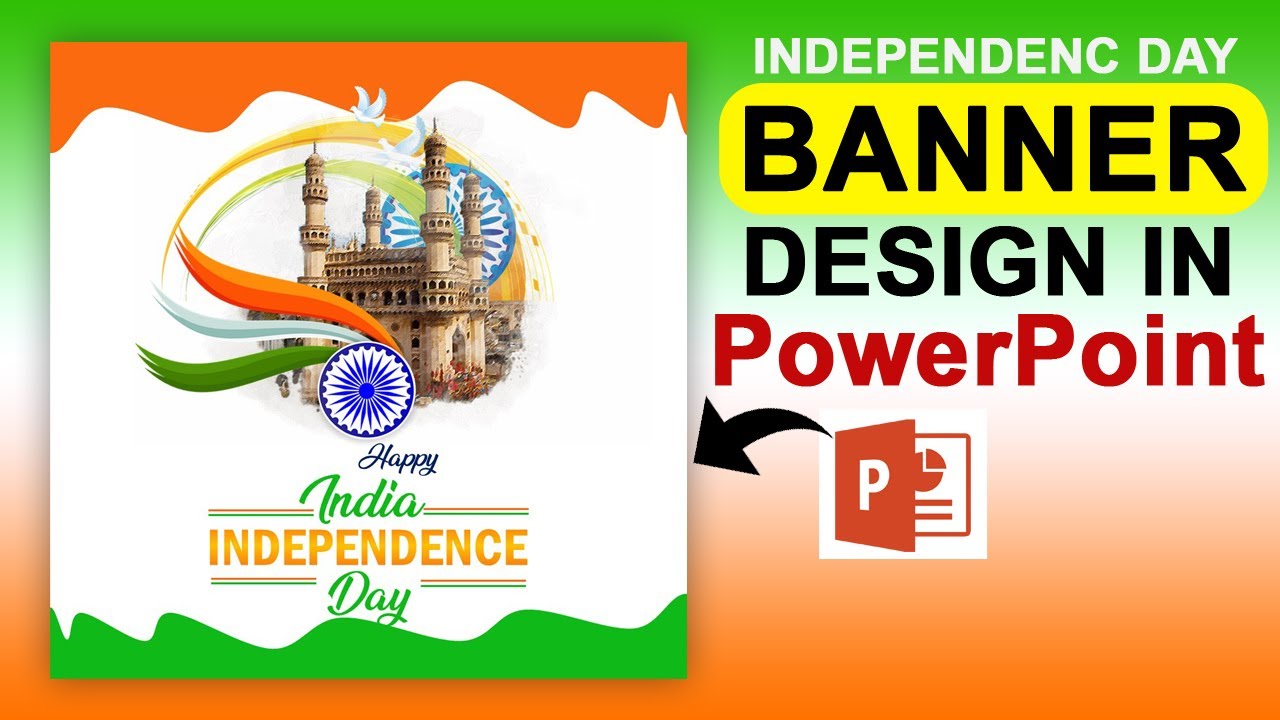 Independence Day Banner Design in Ms PowerPoint Tutorial