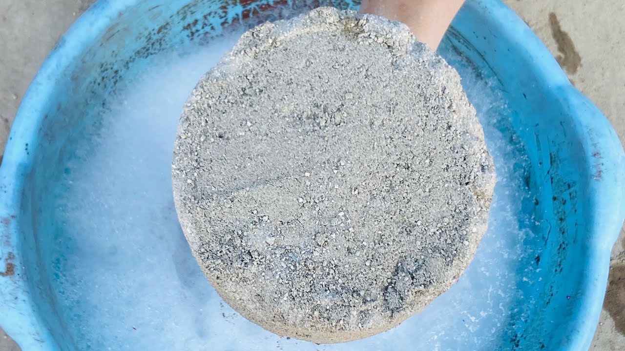 Sand Crushing in water 💦 huge structure crumbling dusty smooth satisfying video 