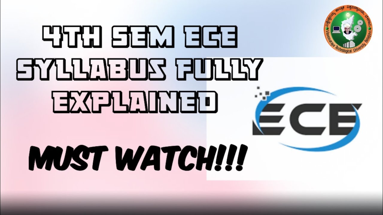 4th Sem Syllabus Discussed ECE 2022 Scheme VTU