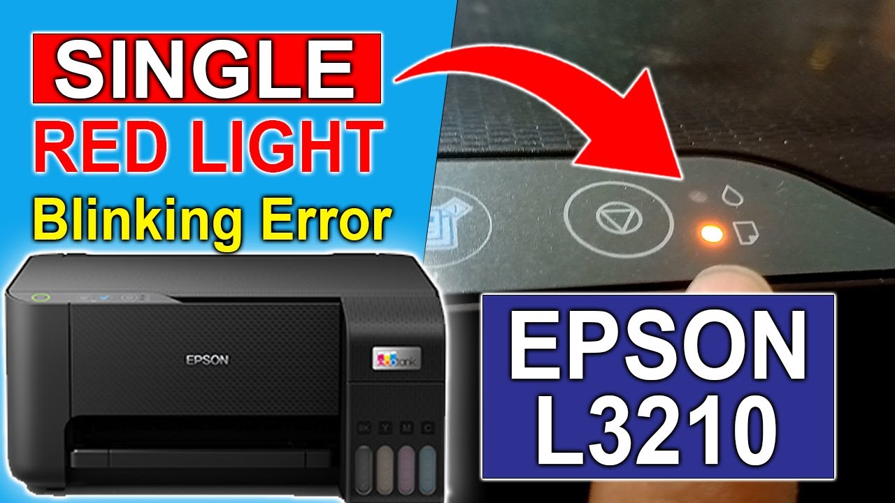 How to fix Epson L3210 Single Red Light Blinking Error | Paper jam without any foreign object inside