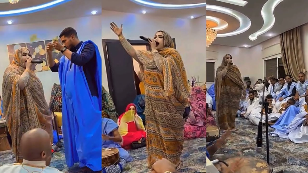 كرمي منت ابا تغني في ندوية شوقي في منزله للعرسان