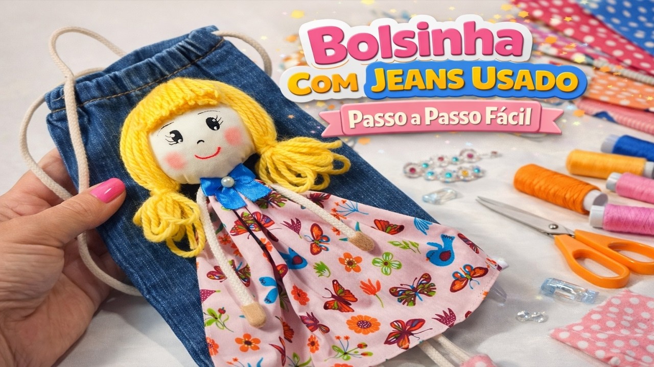 Bolsinha Com Jeans Usado Passo a Passo Fácil
