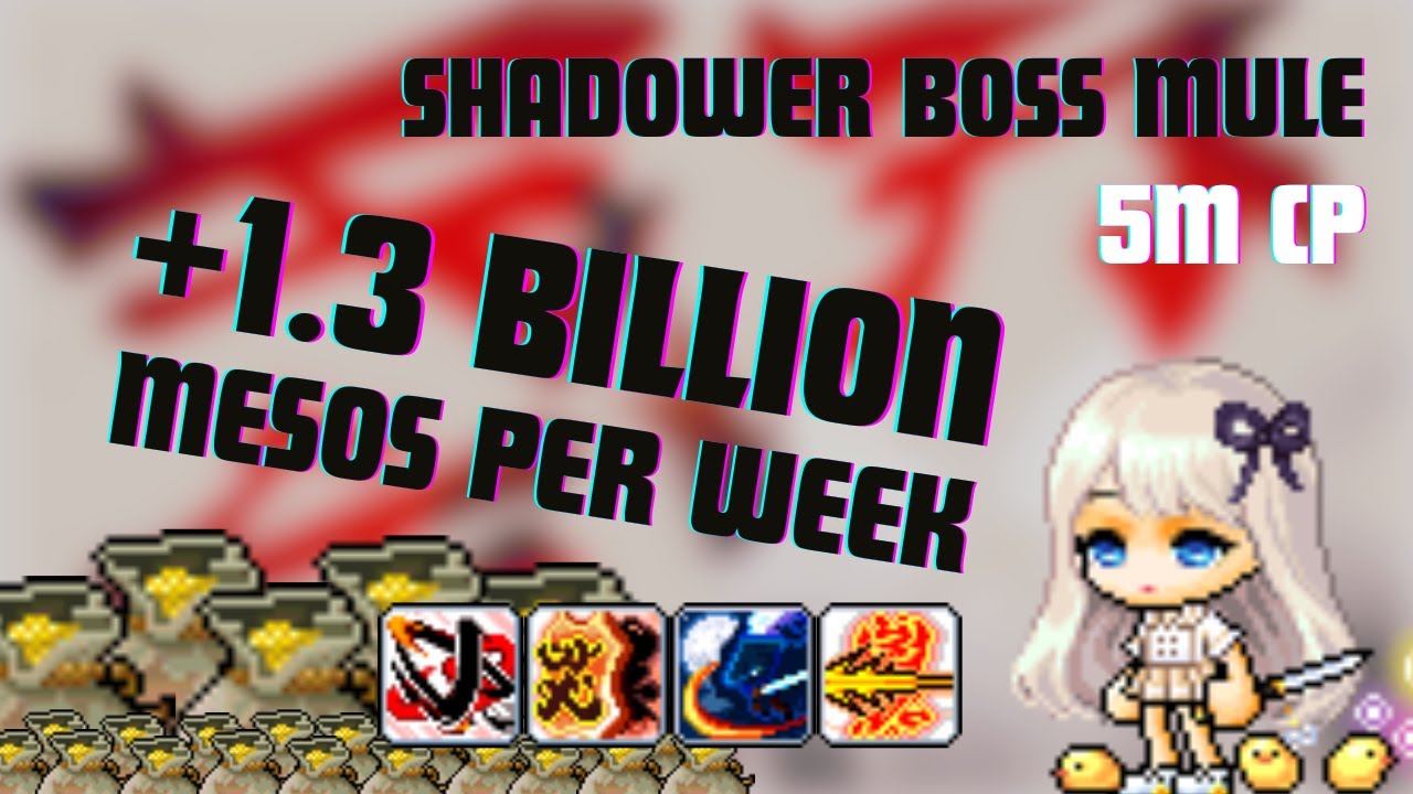 MapleStory Shadower Boss Mule 1.3 BILLION MESO in 25 Minutes