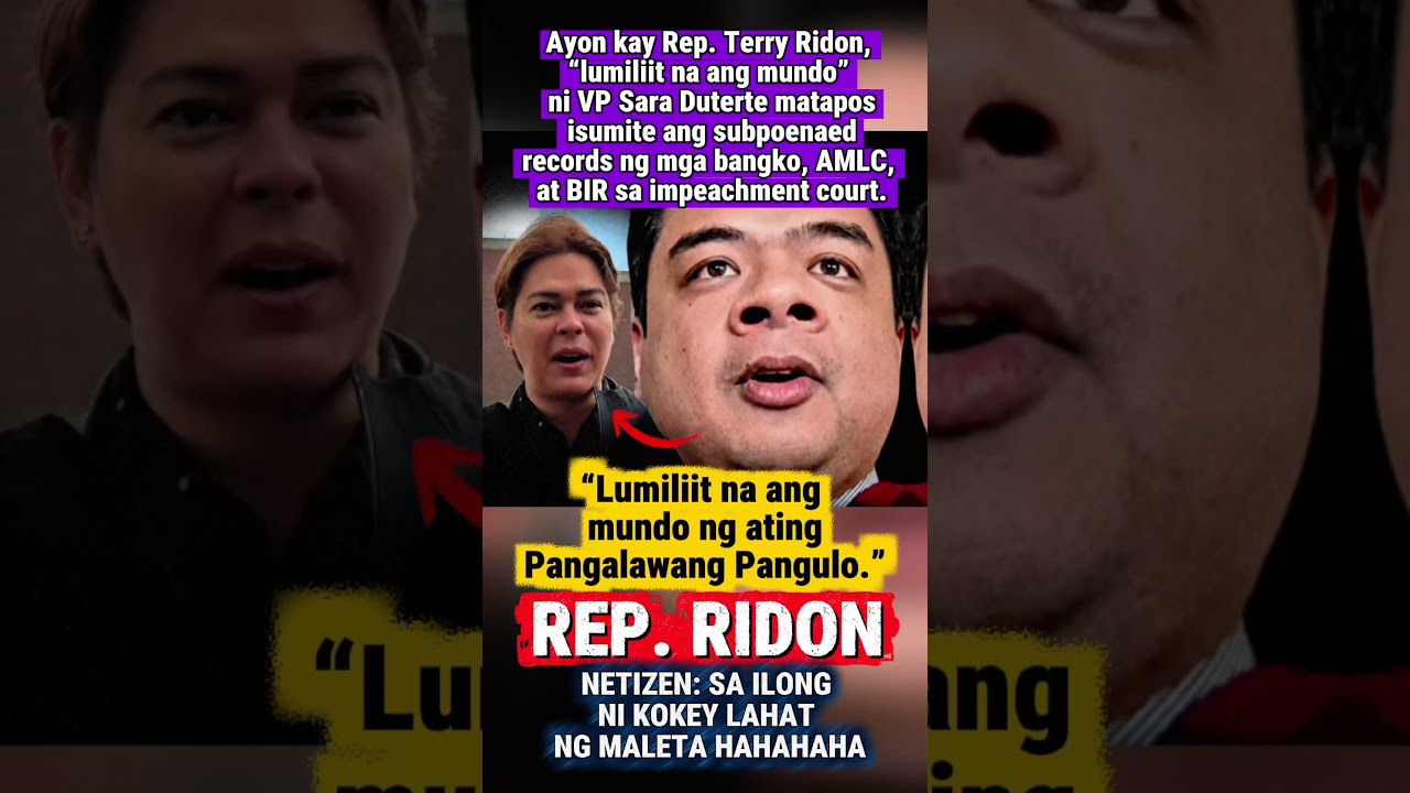 Rep. Terry Ridon: &ldquo;Lumiliit na ang mundo&rdquo; ni VP Sara Duterte matapos isumite ang subpoenaed records.