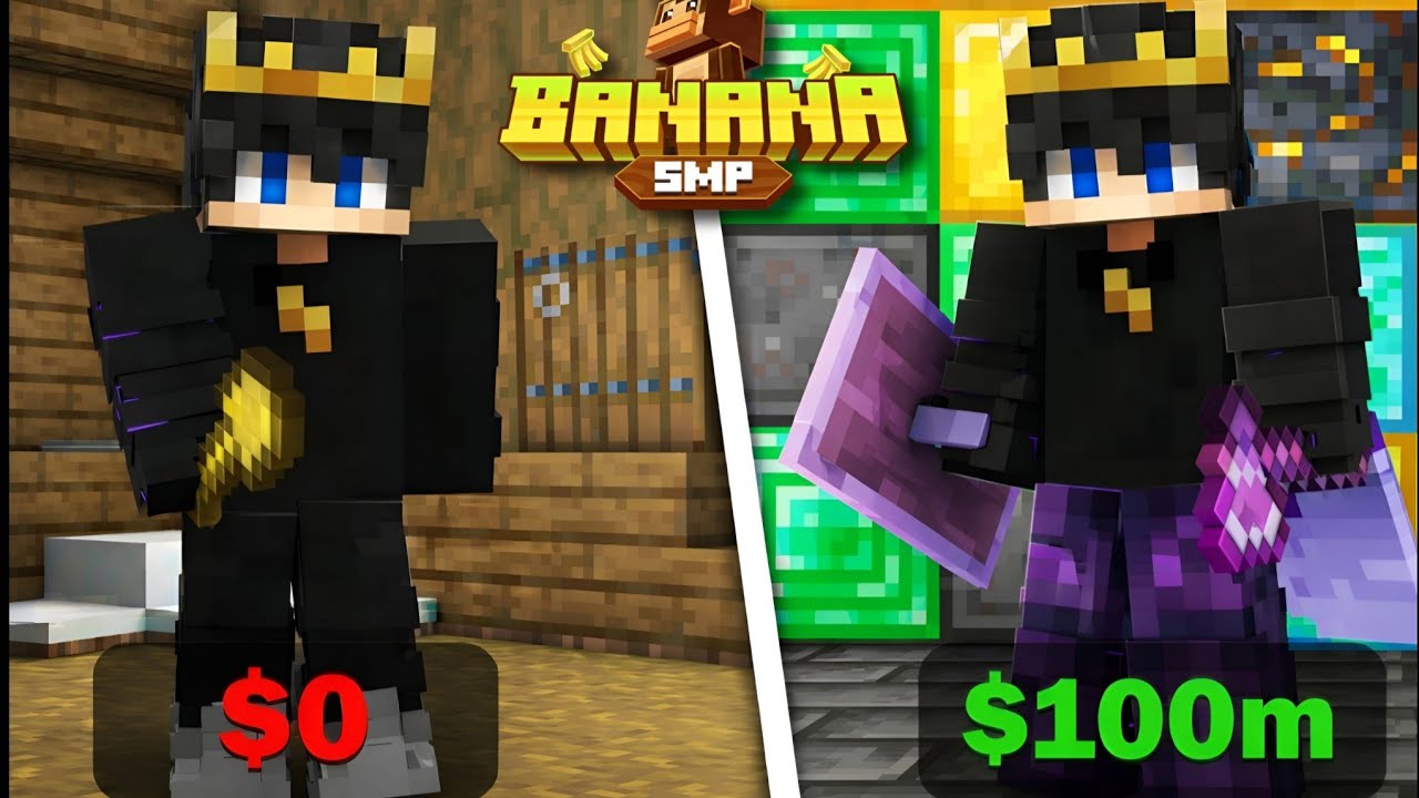 My First Day in Banana SMP | Lifesteal Server