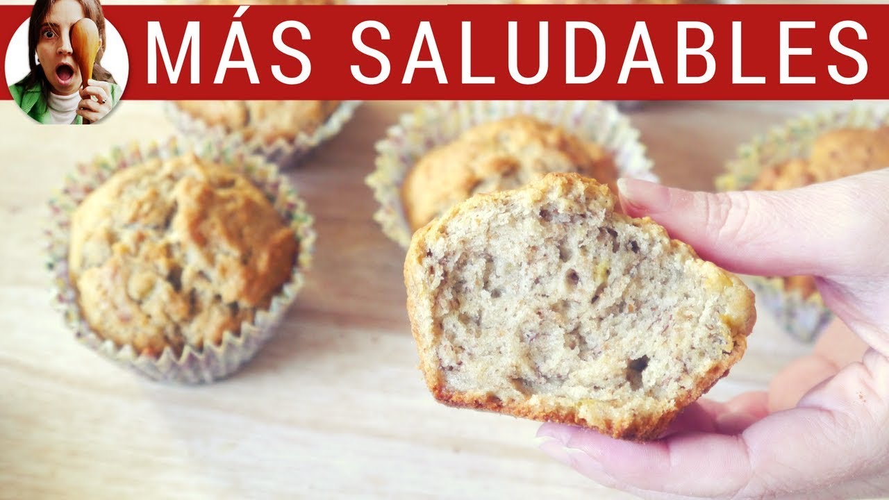 MUFFINS INTEGRALES SIN AZÚCAR ¡ESPONJOSOS! (magdalenas integrales)