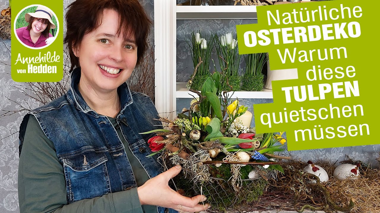 Ostern, Tulpen & Natur - kreativ kombiniert zu einer schönen Dekoration, einfach mal selber machen.