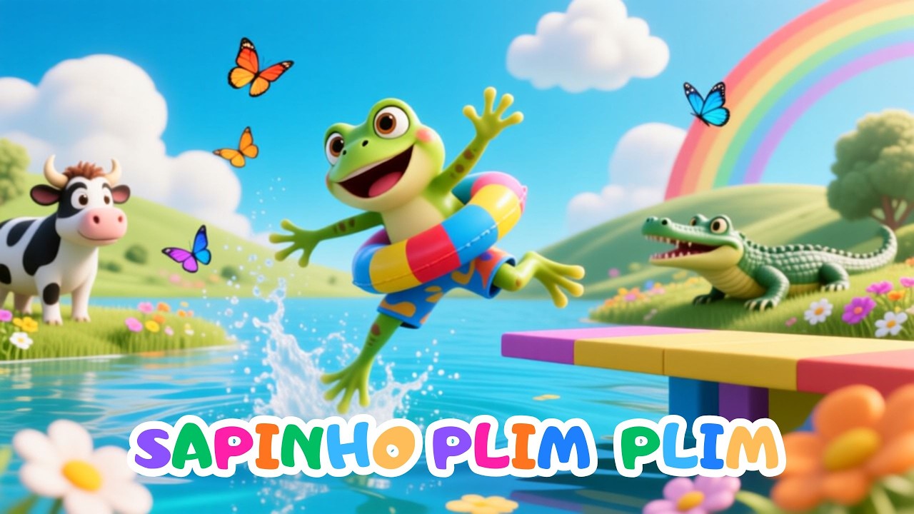 🐸 SAPINHO PLIM PLIM 🐸 Divertindo com Amigos ✨Música Infantil  🎶 Amiguinhos da Fazendinha🎶