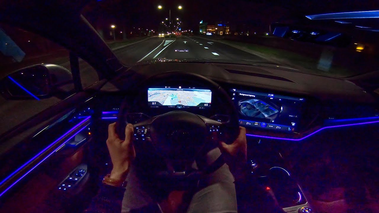 2019 VW Touareg R Line AMBIENT LIGHTING Night Drive POV by AutoTopNL
