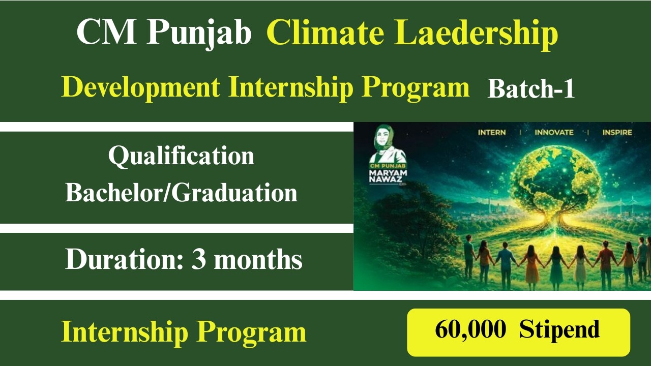 CM Punjab Climate Leadership Development Program Internship Batch-1 2026 Online Apply