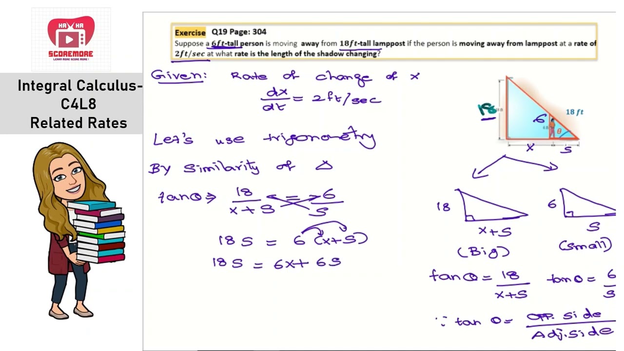 Question 19- 4.8.Related Rates- Solve mathematical and real life problem #grade12maths