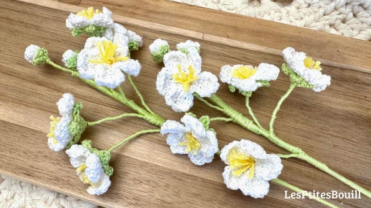 5eme Cal BOUQUET de fleur blanche au CROCHET #loupassion #crochet #crochetdebutant #diy #handmade