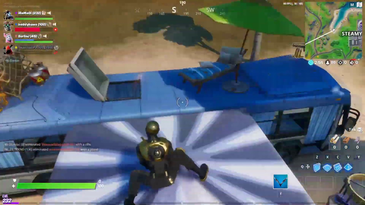 Fortnite - Dancing at Rainbow Rentals, Lake Canoe & Beach Bus - Chapter 2 Season 1