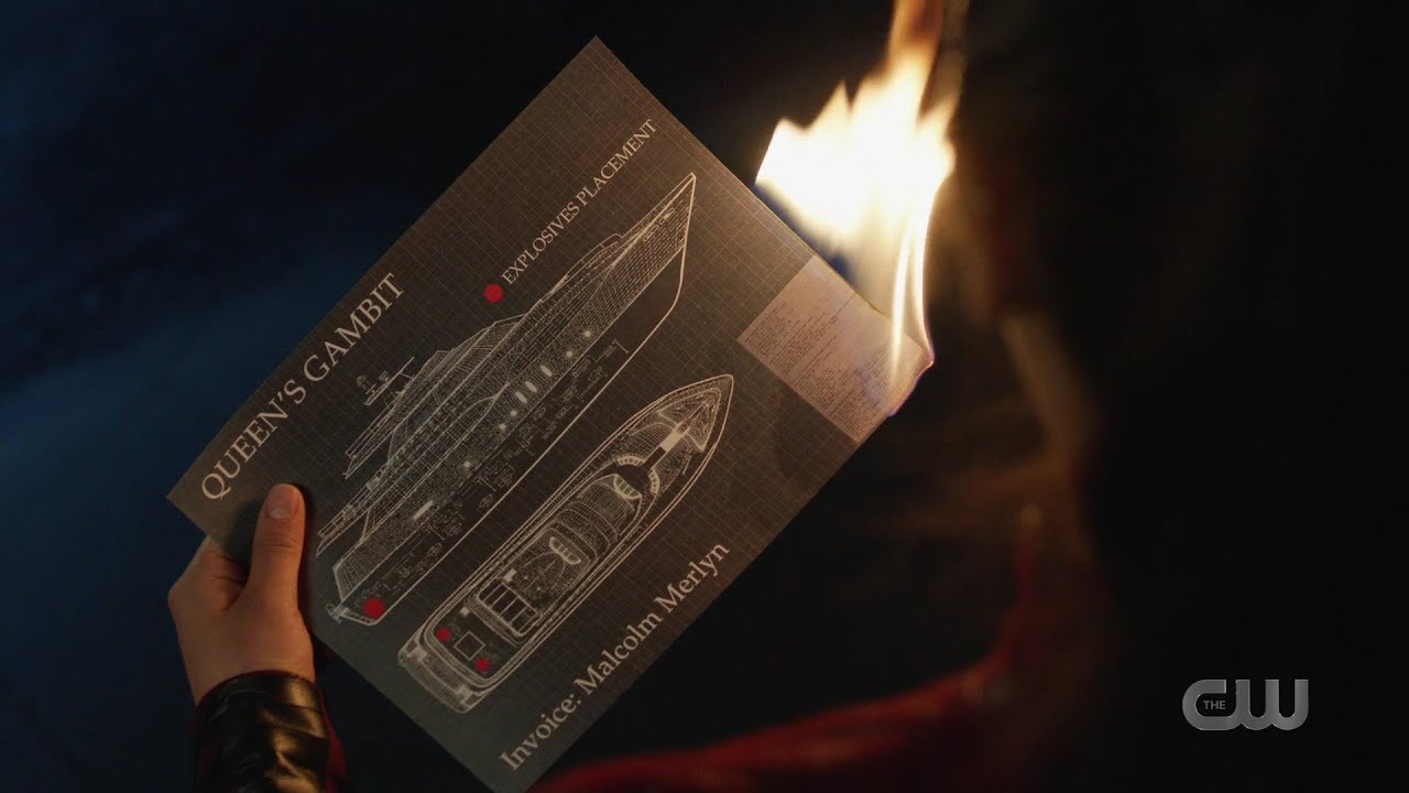 Oliver's sister was the one who sabotaged the Queen's Gambit! Arrow s07e17!
